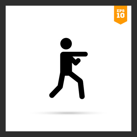 Icon of man silhouette doing karateのイラスト素材