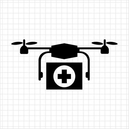 Vector icon of hovering medical emergency droneのイラスト素材