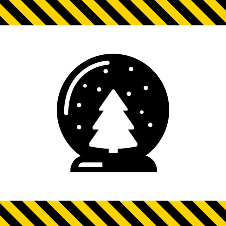 Vector icon of crystal ball with Christmas tree insideのイラスト素材