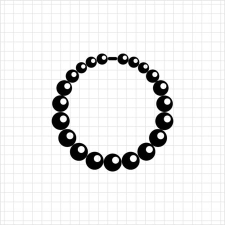 Icon of shiny necklace made of beadsのイラスト素材