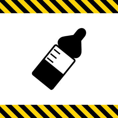 Icon of baby bottle with nipple and scaleのイラスト素材