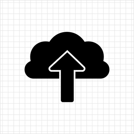 Icon of cloud with up-directed arrowのイラスト素材