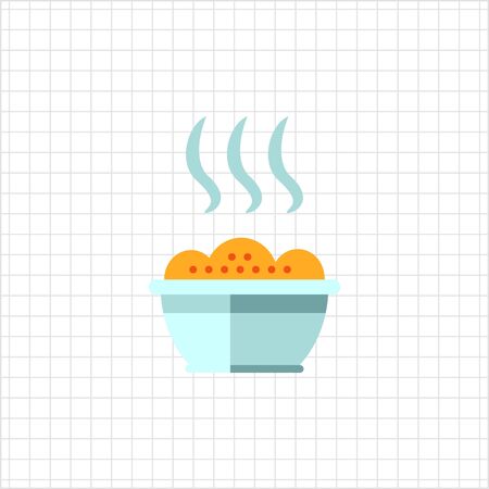 Vector icon of bowl with hot porridgeのイラスト素材