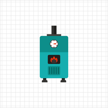 Multicolored vector icon of gas boiler with heat indicatorのイラスト素材