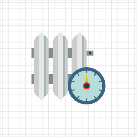 Vector icon of heating radiator with temperature regulatorのイラスト素材