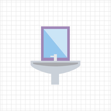 Icon of bathroom sink with mirrorのイラスト素材