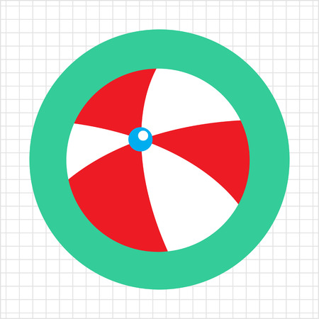 Icon of white and red inflatable beach ballのイラスト素材