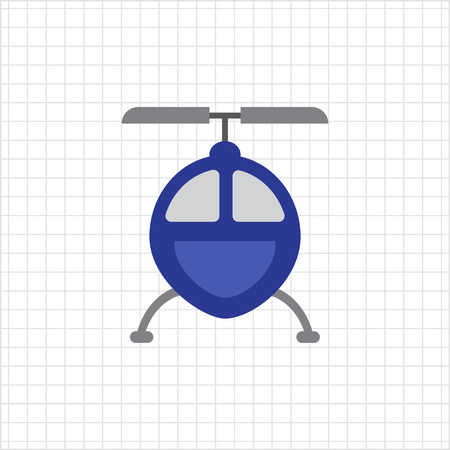 Vector icon of blue helicopter icon, front viewのイラスト素材
