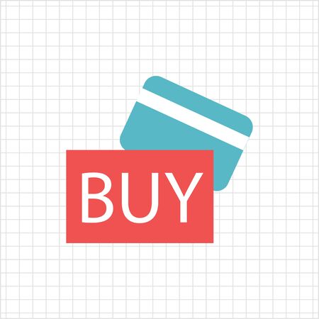 Icon of credit card and BUY signのイラスト素材