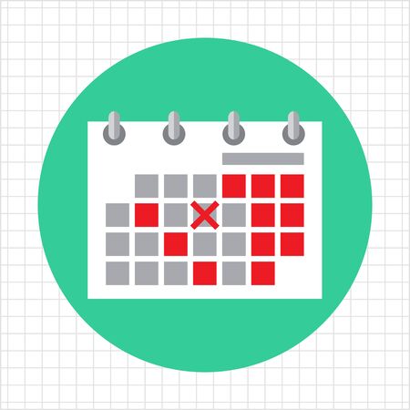 Icon of flip calendar page with crossed dateのイラスト素材