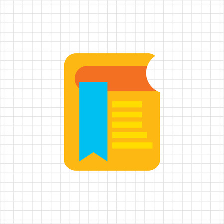 Icon of book with long blue bookmarkのイラスト素材