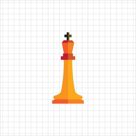 Multicolored vector icon of orange chess kingのイラスト素材
