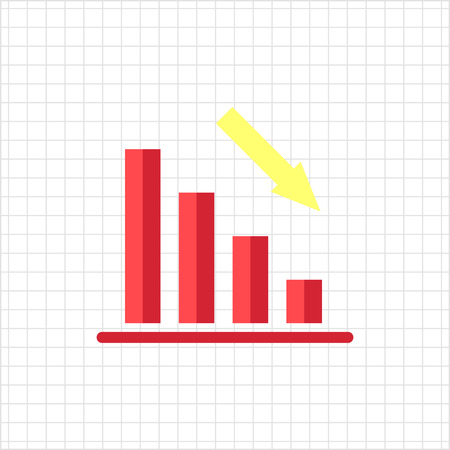 Icon of declining bar chartのイラスト素材