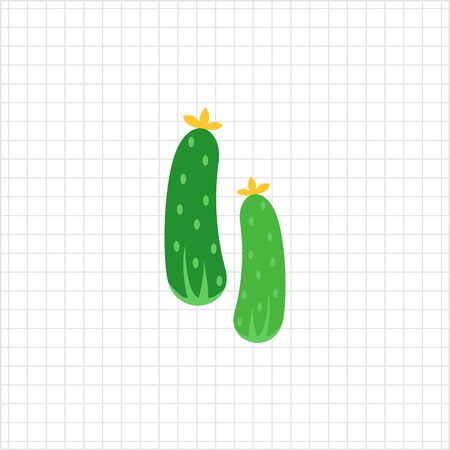 Vector icon of two fresh green cucumbersのイラスト素材