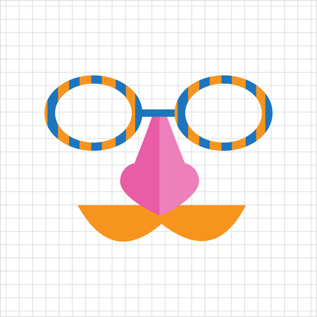 Icon of mask with moustache, nose and spectaclesのイラスト素材