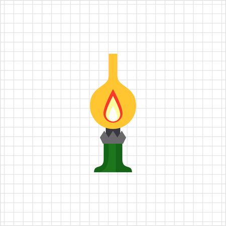 Icon of kerosene lamp with flame insideのイラスト素材