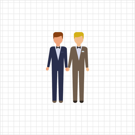 Icon of two bridegroomsのイラスト素材