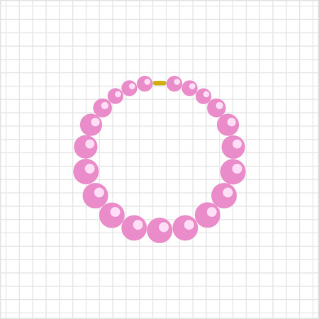 Icon of necklace made of pink beadsのイラスト素材