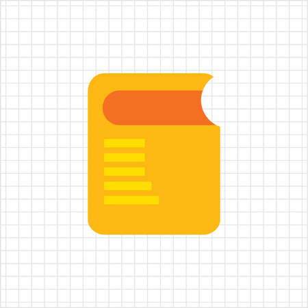 Icon of thick book with cover and title in bright blue circleのイラスト素材