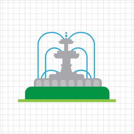 Vector icon of park fountain with water streamsのイラスト素材