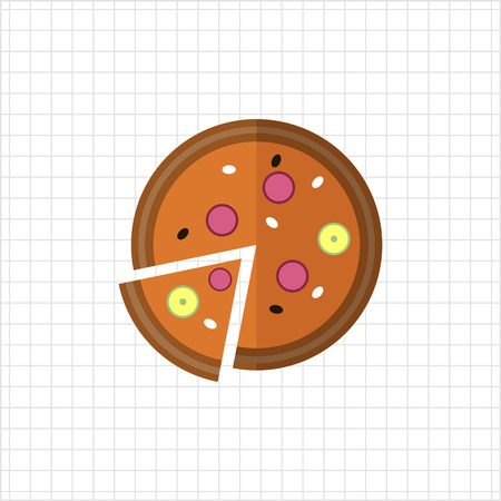 Icon of pizza with cut sliceのイラスト素材