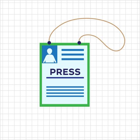 Vector icon of press accreditation card on stringのイラスト素材