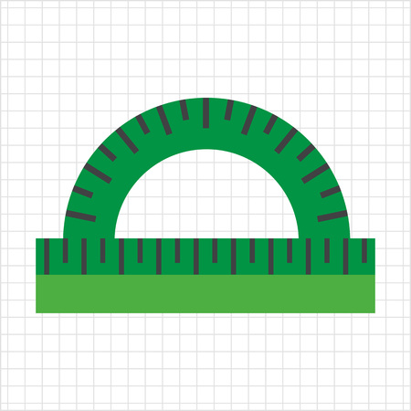 Icon of green protractor rulerのイラスト素材