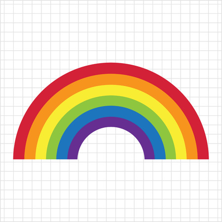 Vector icon of rainbow curve consisting of six colorsのイラスト素材