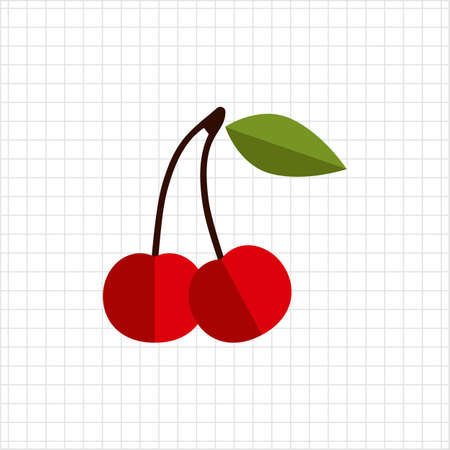 Vector icon of ripe fresh cherry berriesのイラスト素材