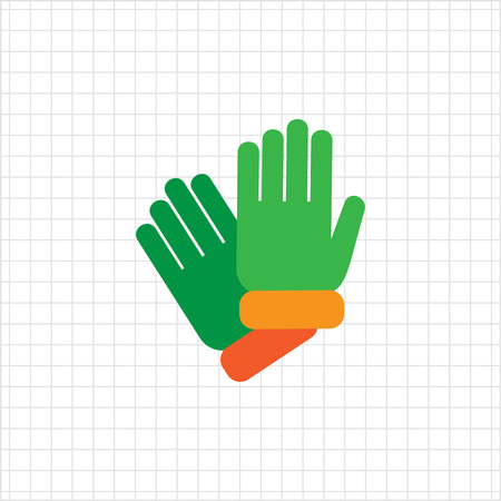 Vector icon of two protective rubber glovesのイラスト素材
