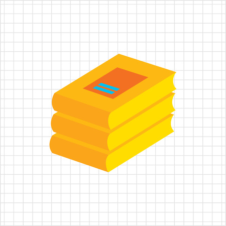 Icon of books stack in bright blue circleのイラスト素材