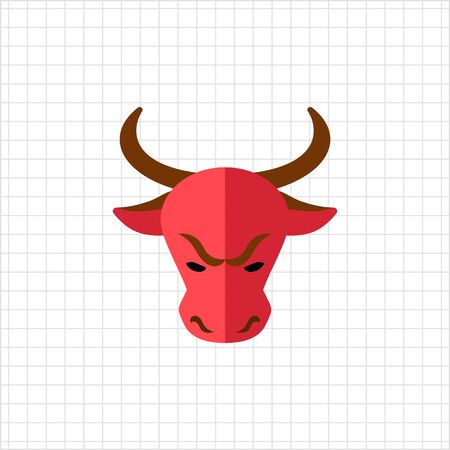 Icon of bull's head as stock market trendのイラスト素材