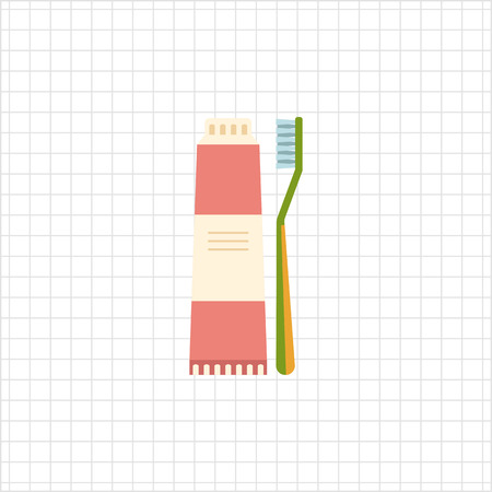 Icon of toothbrush and tube of toothpasteのイラスト素材