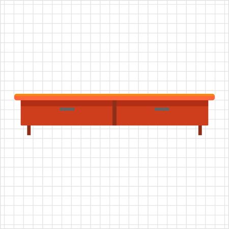 Icon of traditional wooden TV standのイラスト素材