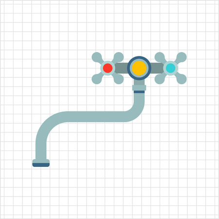 Icon of traditional water tap with knobsのイラスト素材