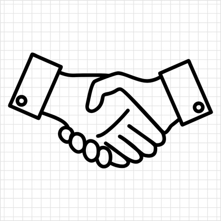 Icon of mans handshake signのイラスト素材