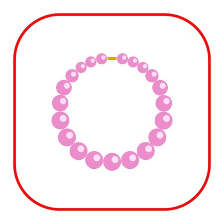 Icon of necklace made of pink beadsのイラスト素材