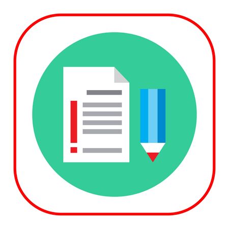 Icon of pencil and text document with exclamation markのイラスト素材