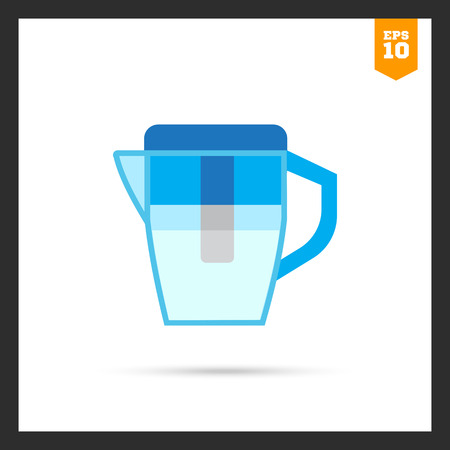 icon of blue water filter jugのイラスト素材