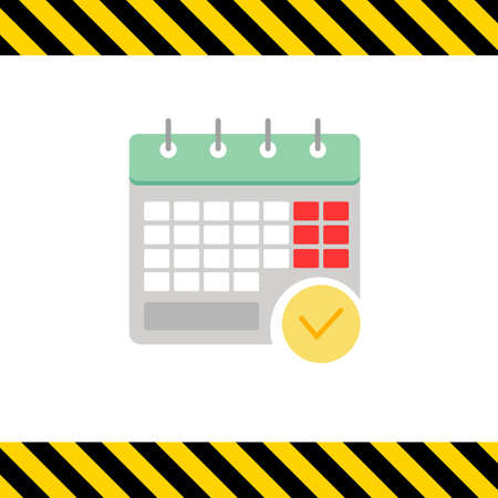 Icon of calendar page with tick markのイラスト素材
