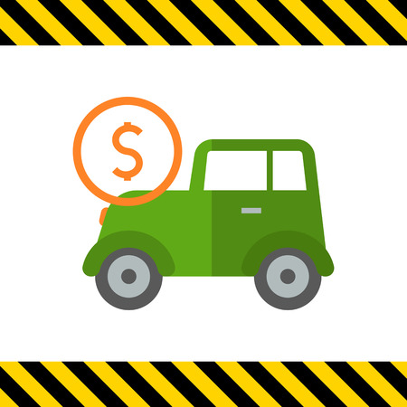 Icon of retro car with dollar signのイラスト素材