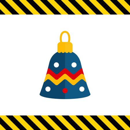 Vector icon of blue Christmas tree ornament bellのイラスト素材