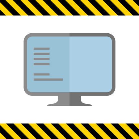 Icon of computer monitor with text on screenのイラスト素材