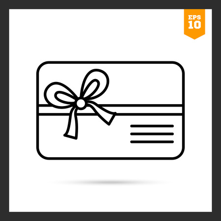 Icon of gift card with ribbon and bowのイラスト素材