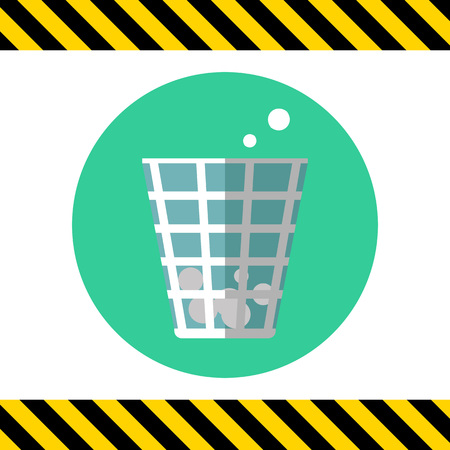 Icon of wastepaper bin with crumpled paper  ballsのイラスト素材