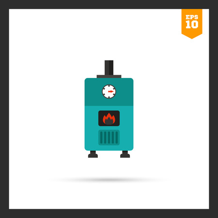 Multicolored vector icon of gas boiler with heat indicatorのイラスト素材
