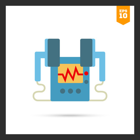 Multicolored vector icon of medical heart defibrillatorのイラスト素材