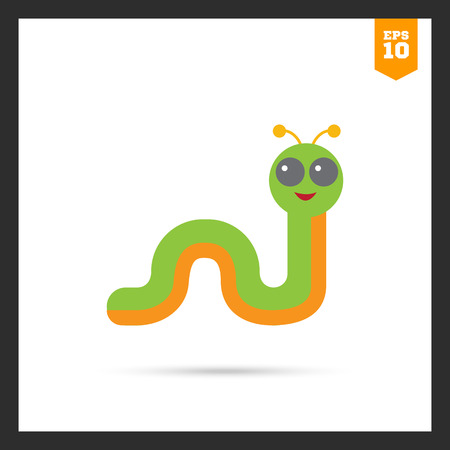 Multicolored vector icon of smiling cartoon caterpillarのイラスト素材