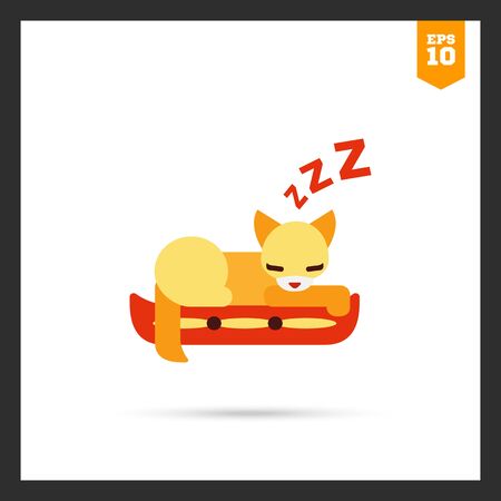 icon of cat sleeping on pillowのイラスト素材