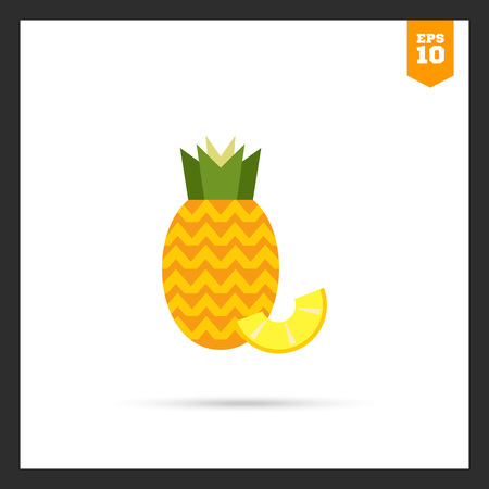 icon of ripe pineapple with pineapple sliceのイラスト素材